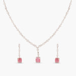 Violetta CZ Pink Necklace Set