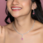 Violetta CZ Pink Necklace Set