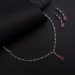 Violetta CZ Pink Necklace Set