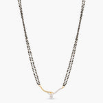 Blooming CZ White Black Beads Necklace