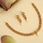 Shyla Kempu Red Antique Necklace Set