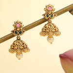 Pragya Red Green Antique Necklace Set