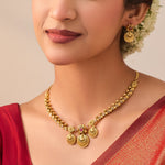 Haripriya Antique Red Kempu Necklace Set