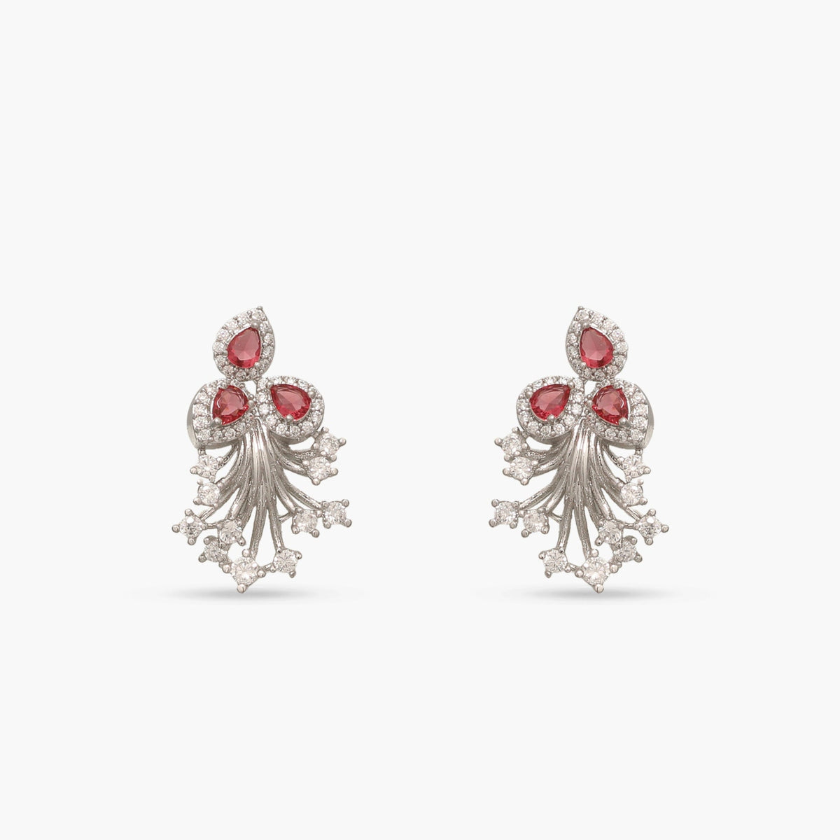 Plume Red Nakshatra CZ Pendant Set