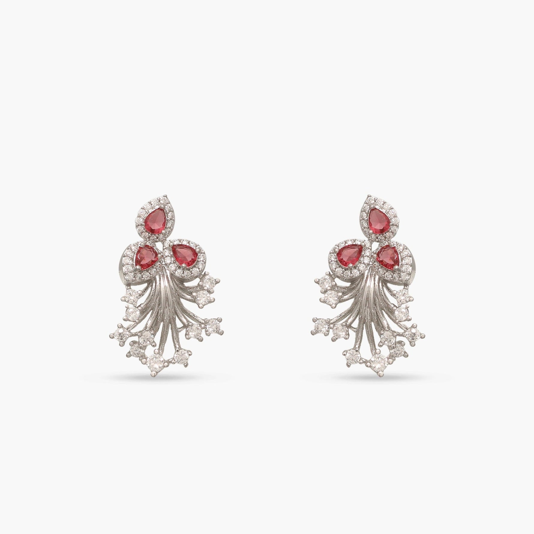 Plume Red Nakshatra CZ Pendant Set