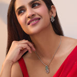 Plume Green Nakshatra CZ Pendant Set