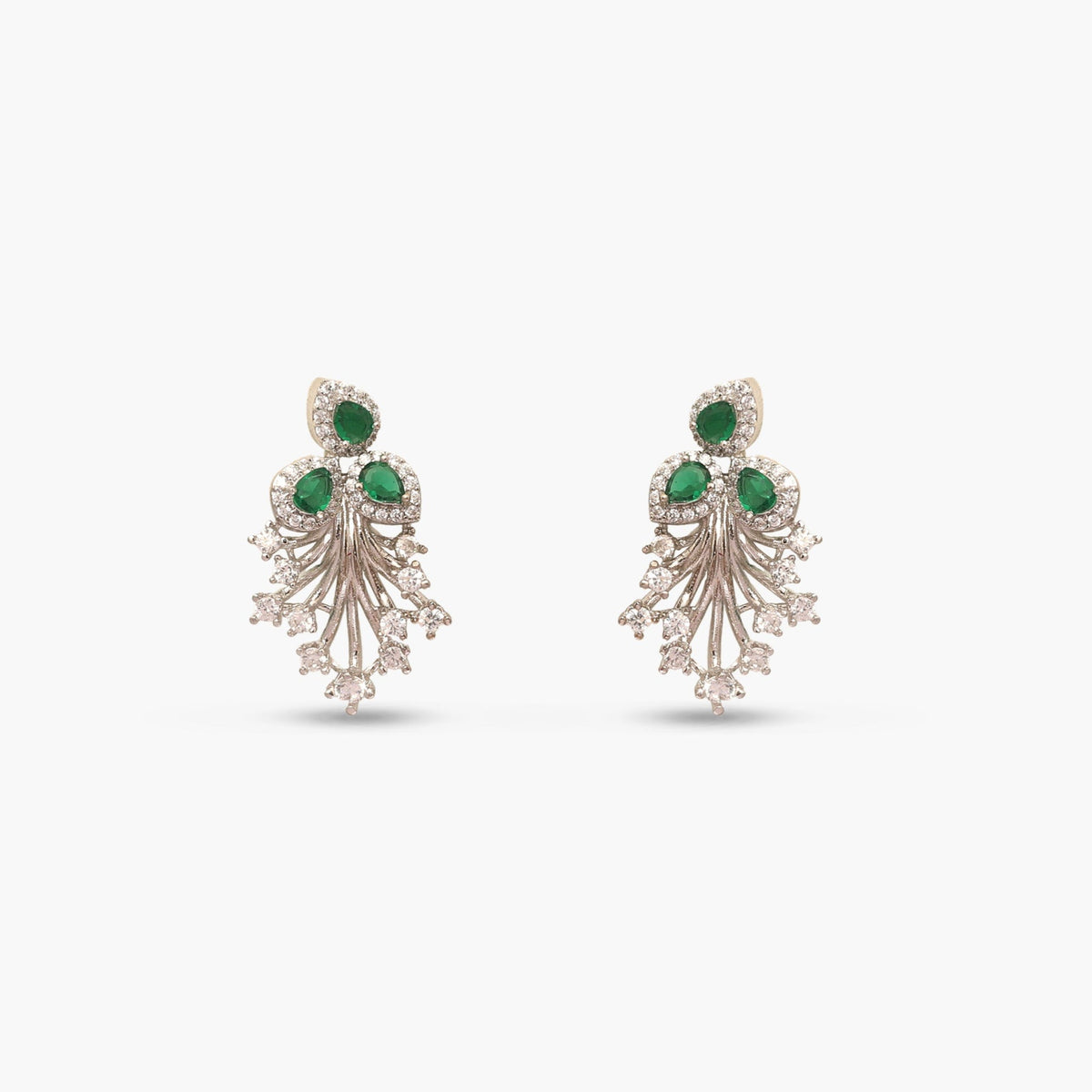Plume Green Nakshatra CZ Pendant Set