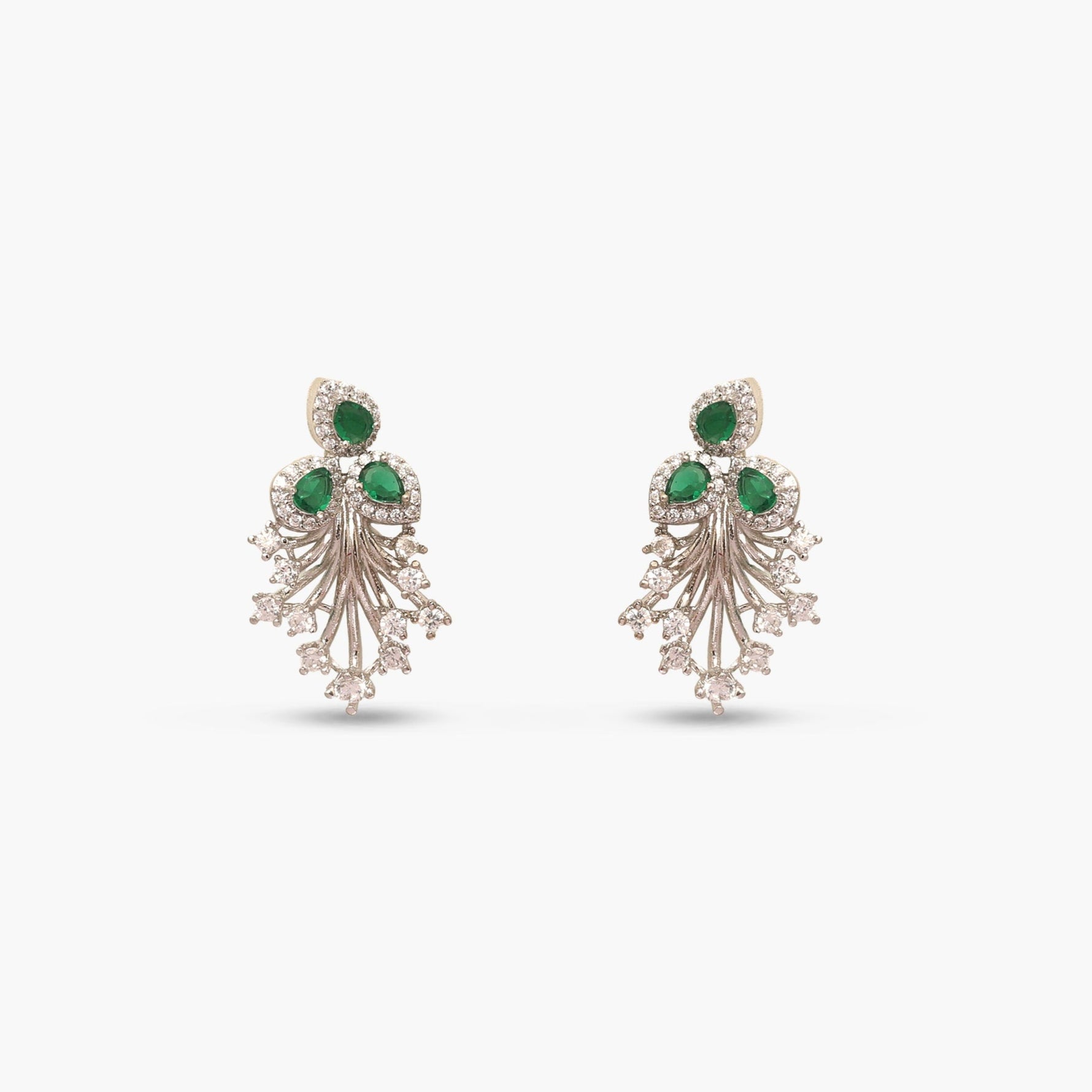 Plume Green Nakshatra CZ Pendant Set
