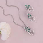 Plume Green Nakshatra CZ Pendant Set