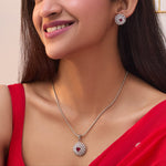 Amelia Red Nakshatra CZ Pendant Set