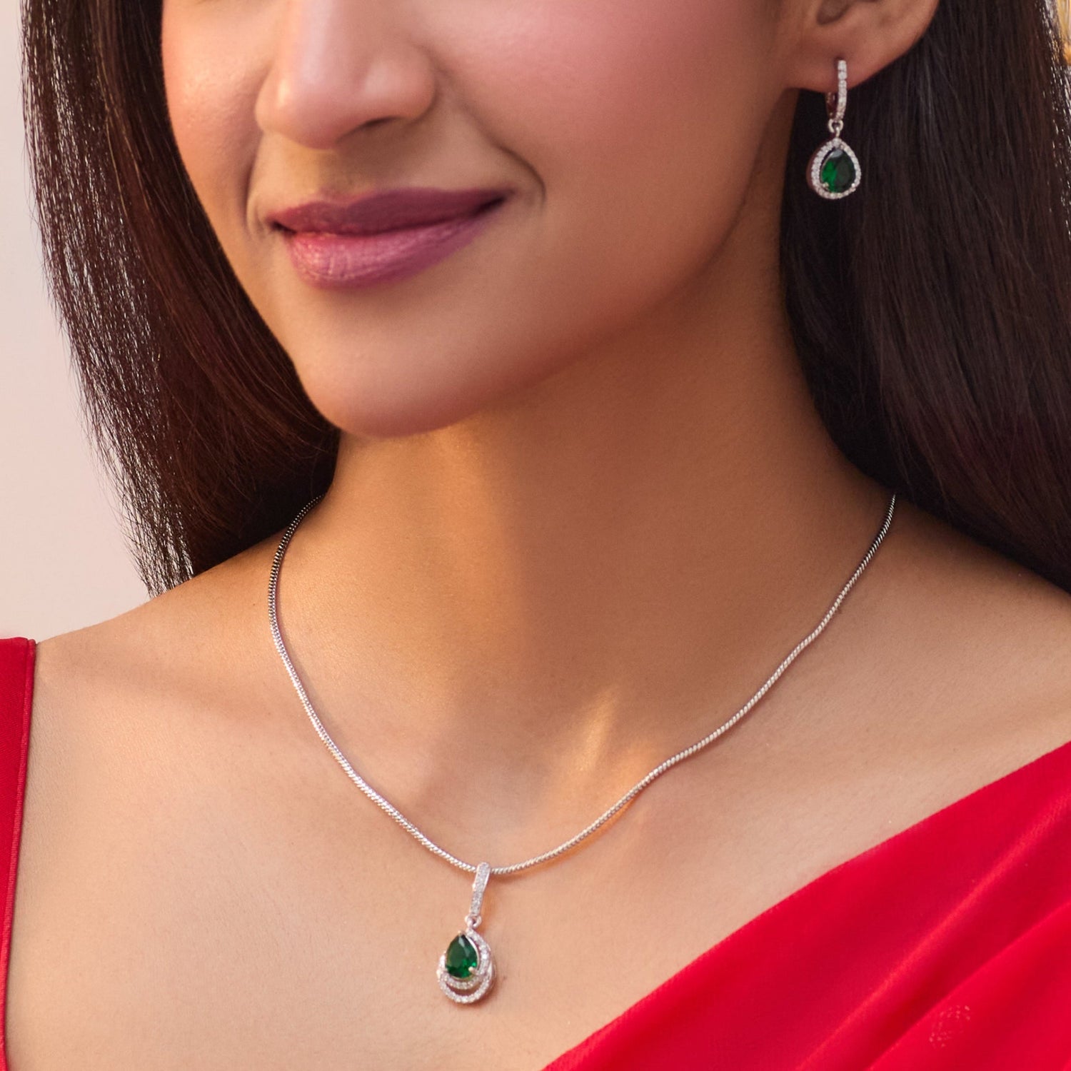 Ashley Green Nakshatra CZ Pendant Set