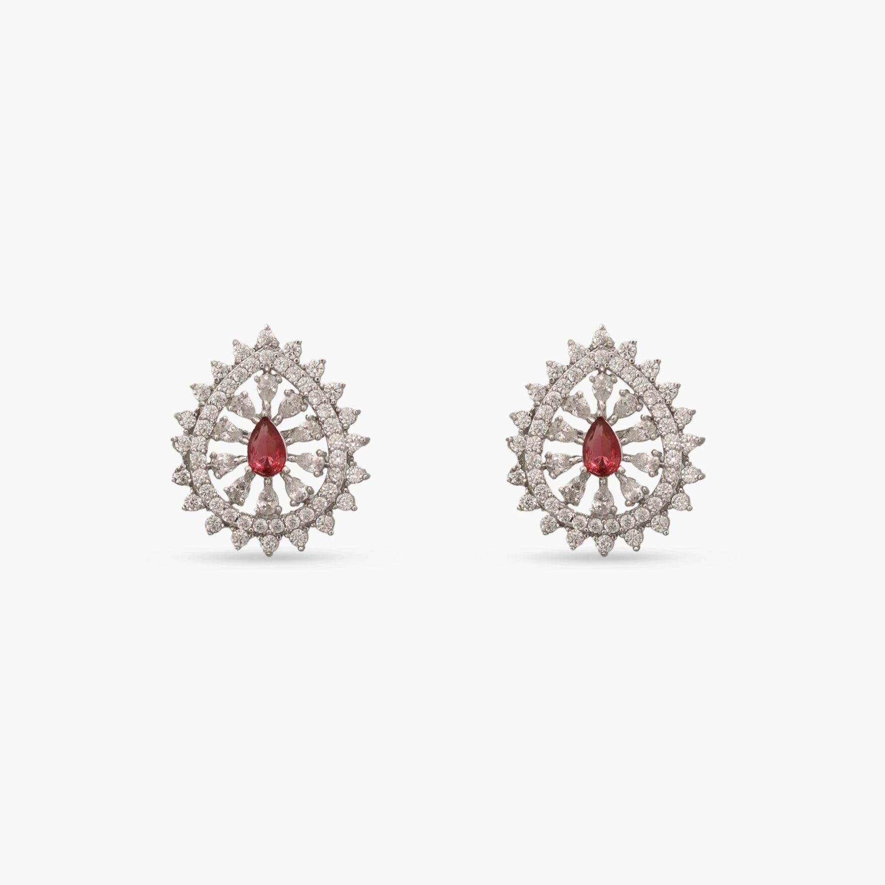 Mia Red Nakshatra CZ Pendant Set