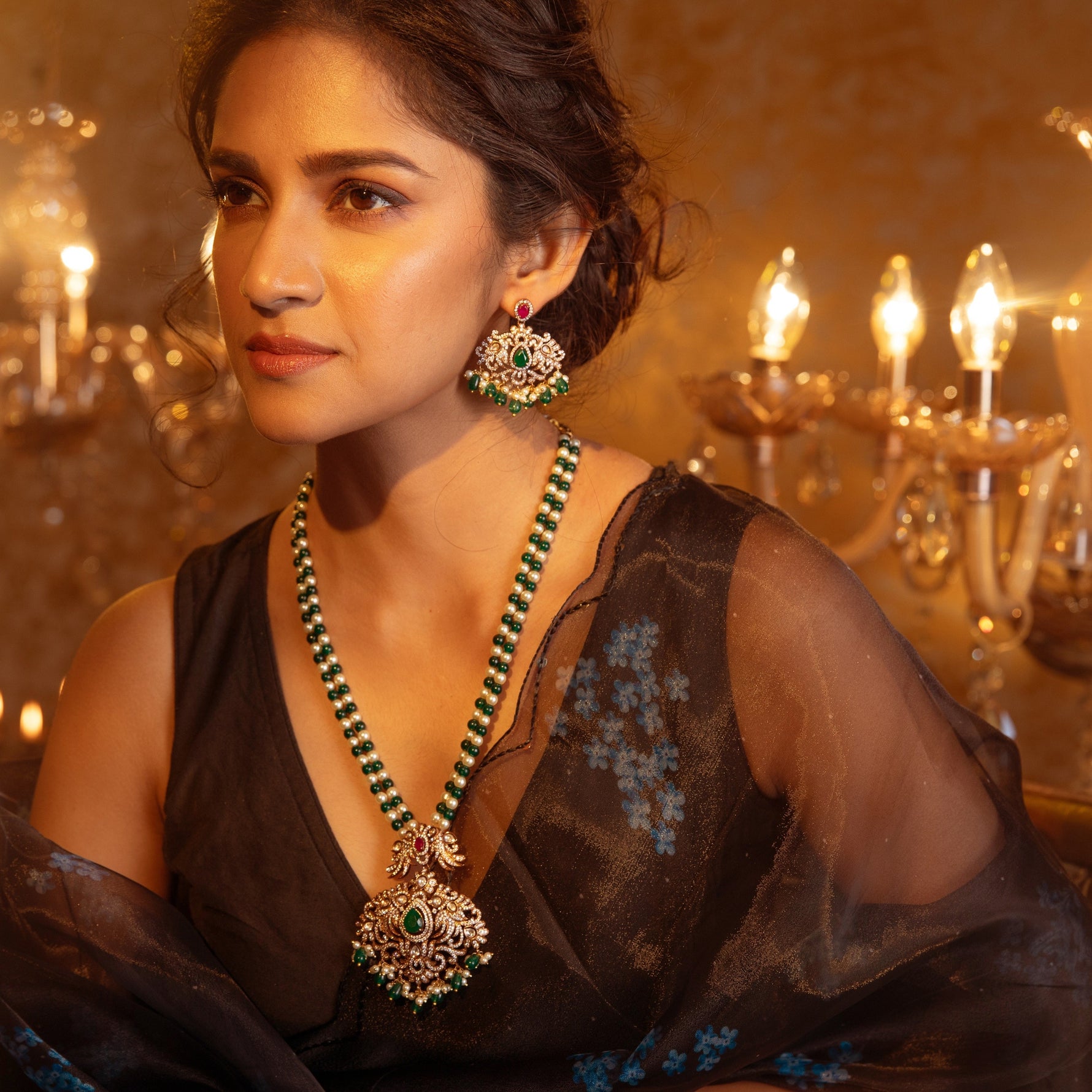 Marion Nakshatra CZ Necklace Set