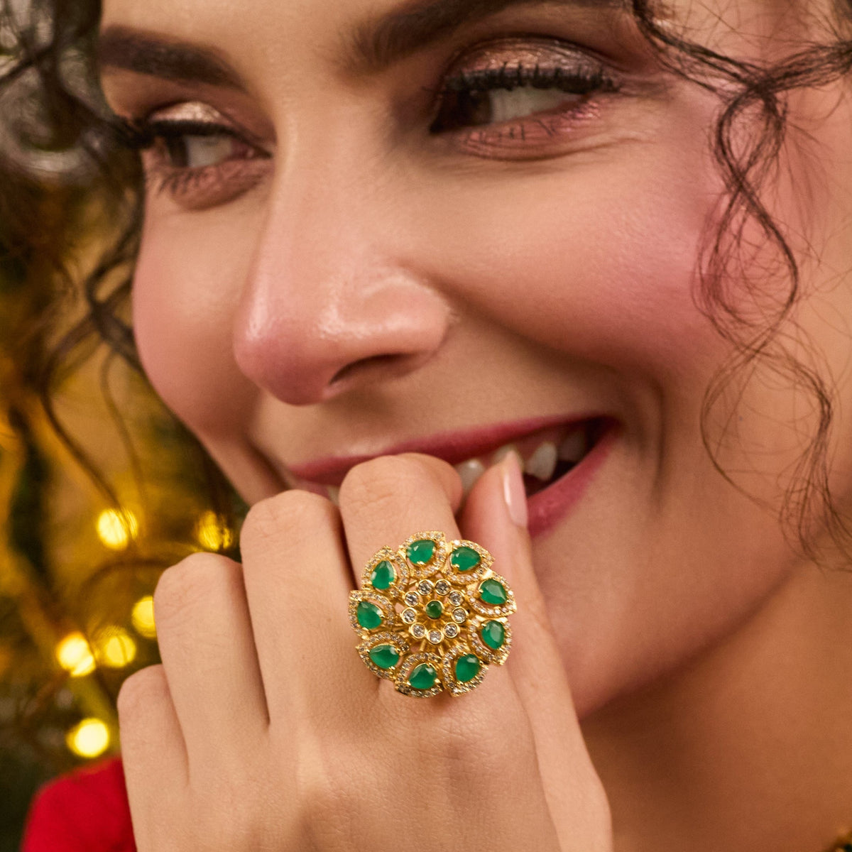 Zia Floral CZ Cocktail Ring