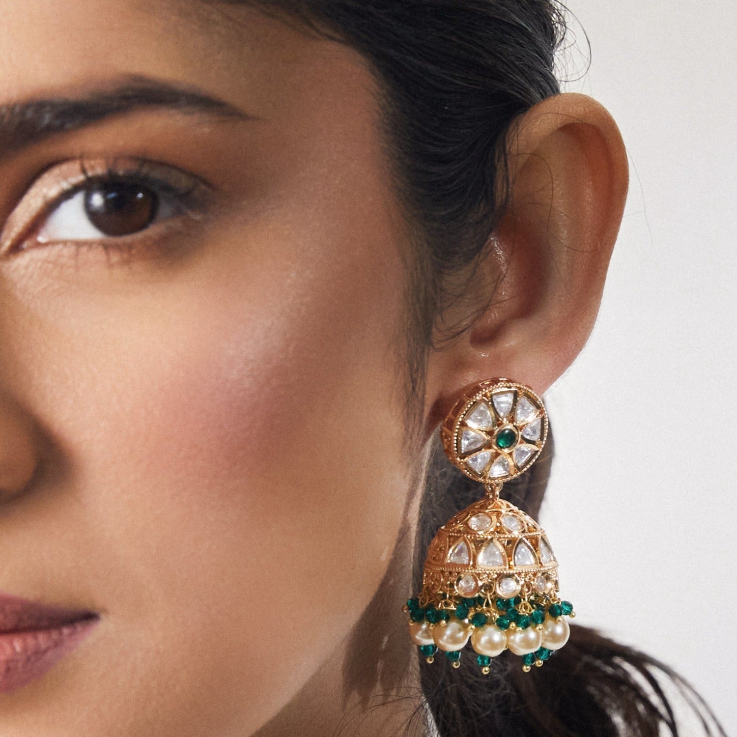 Abelia Kundan Jhumki Earrings