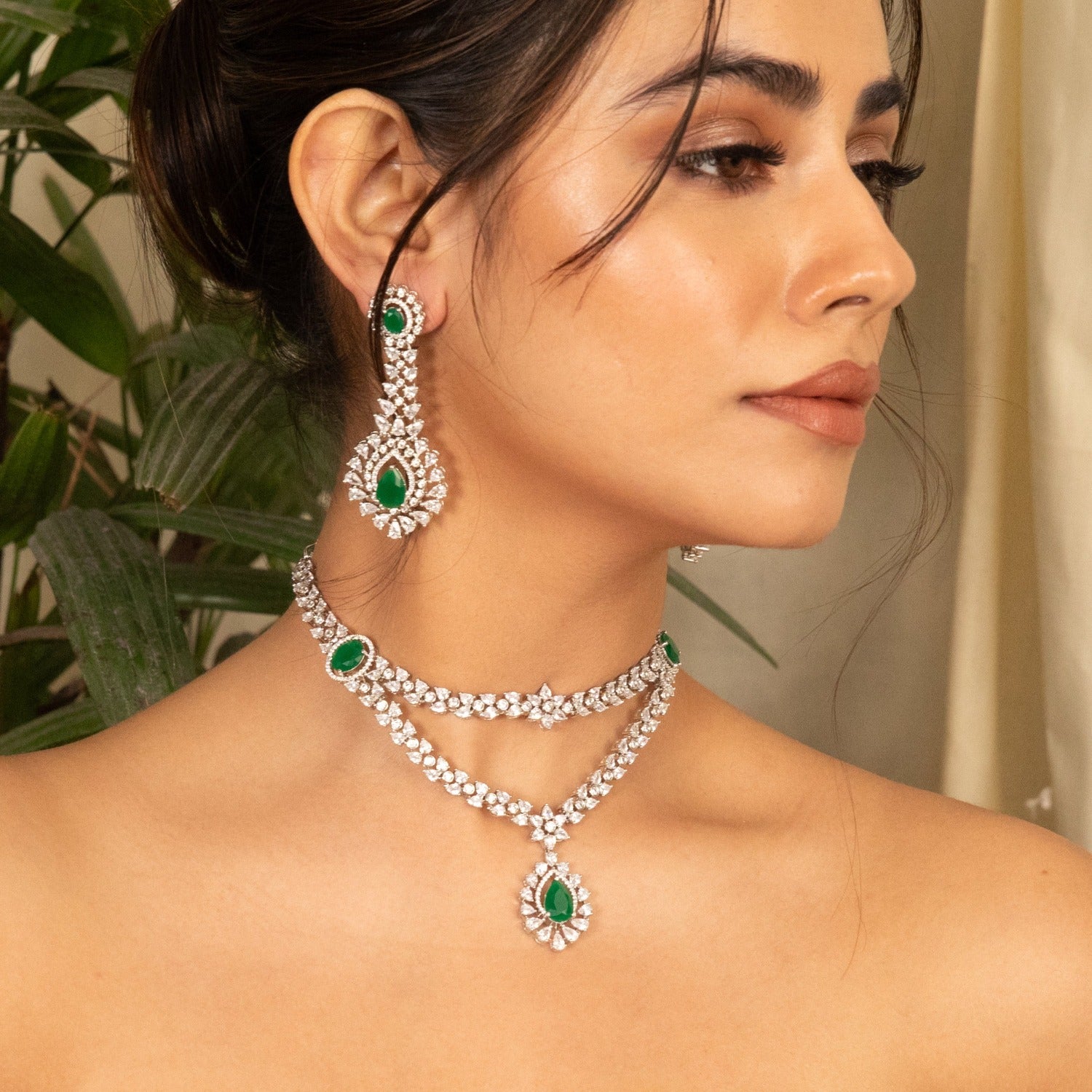 Lainey Nakshatra CZ Layered Necklace Set