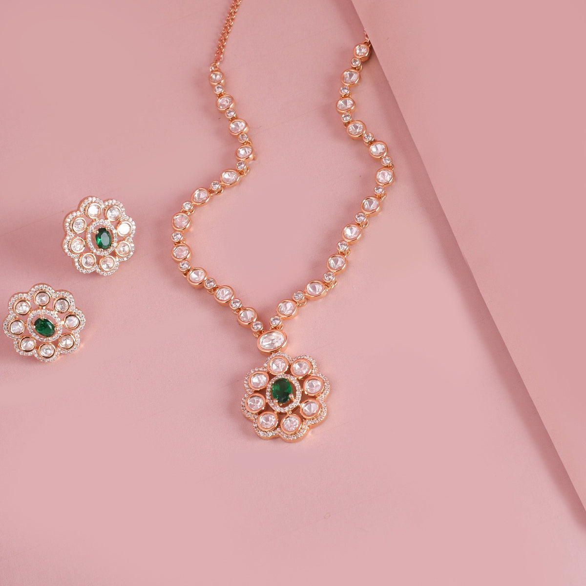 Calla Floral Kundan Necklace Set