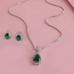 Pear Charm CZ Pendant Set