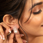Pearl Nakshatra CZ Stud Earrings