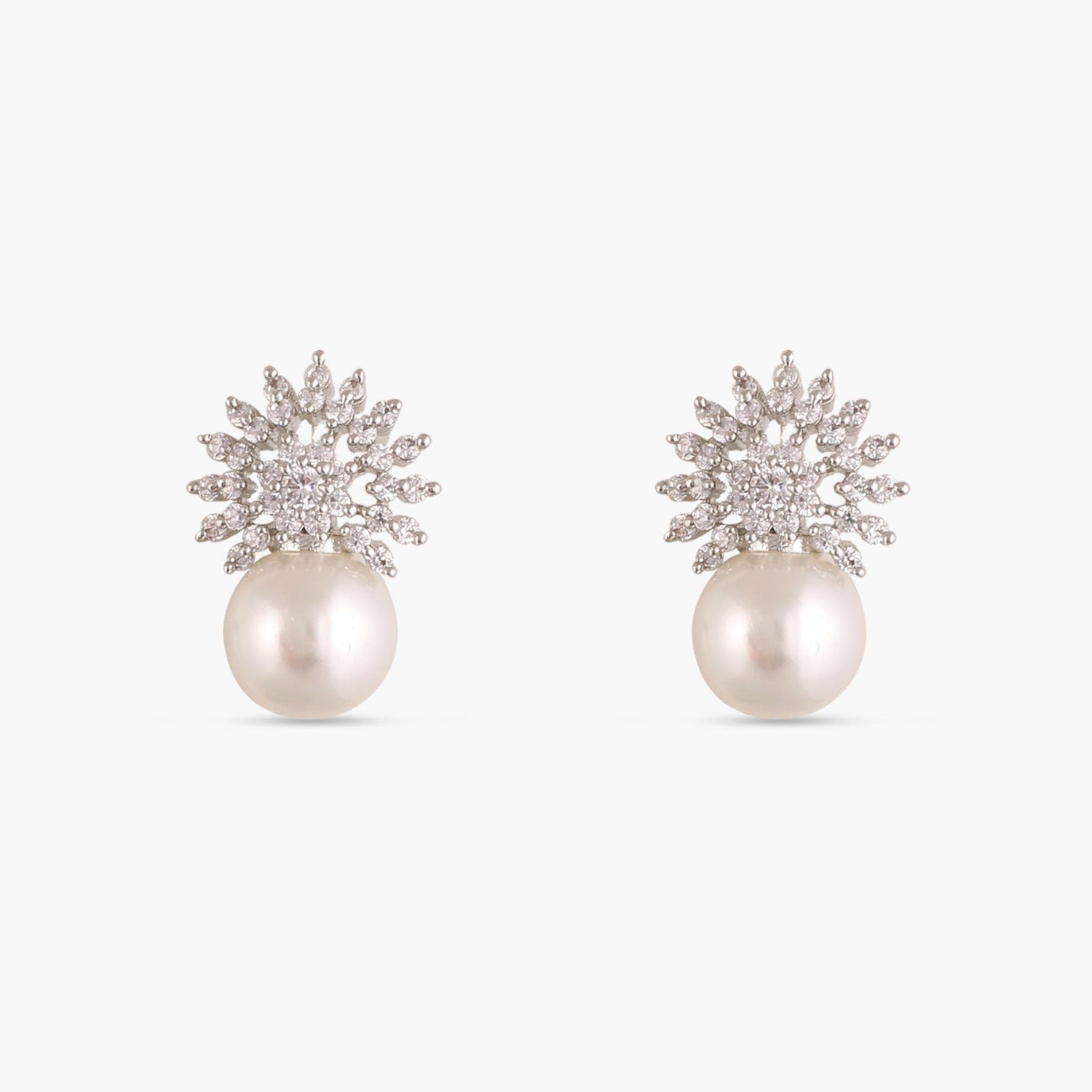 Pearl Nakshatra CZ Stud Earrings