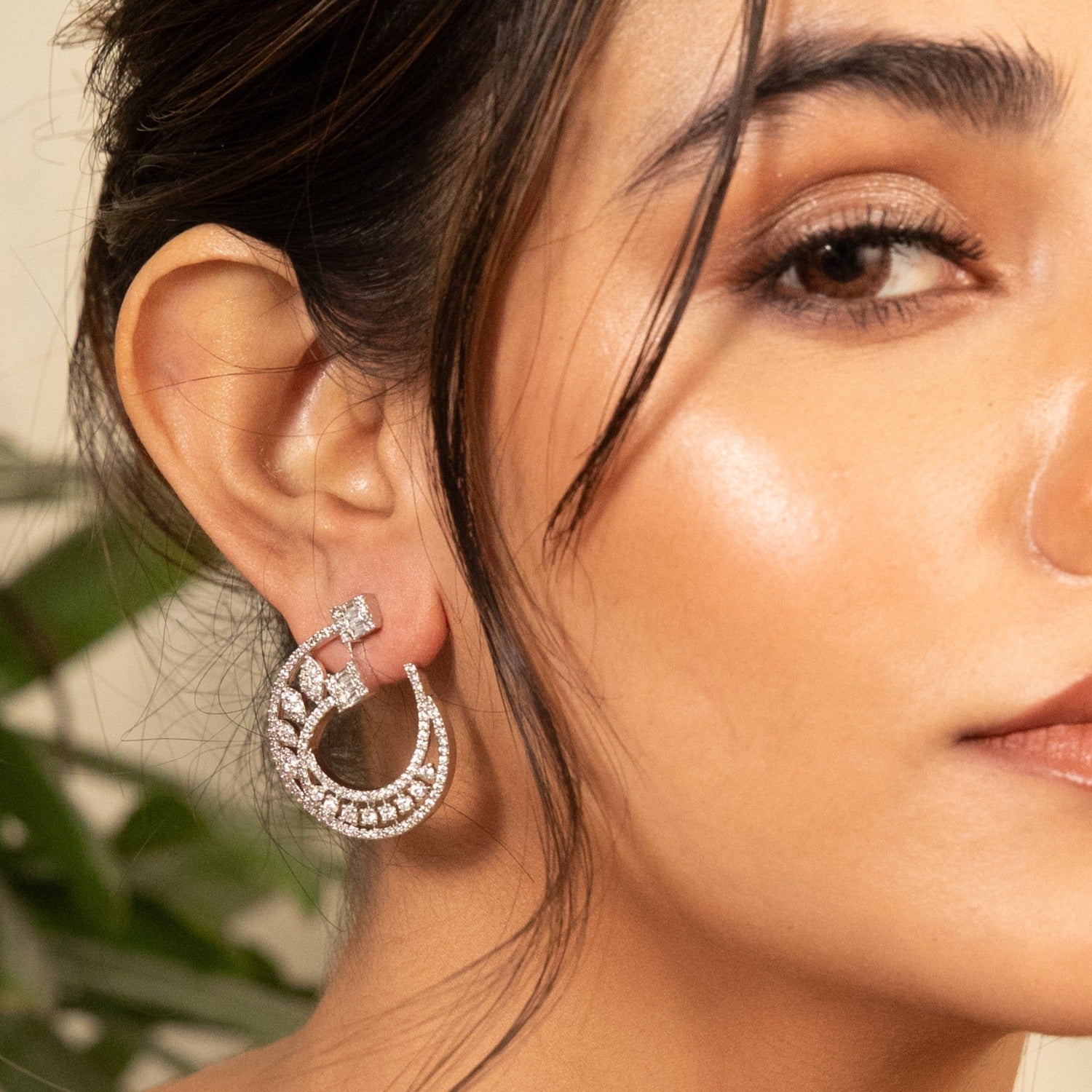 Zoya Nakshatra CZ Hoop Earrings