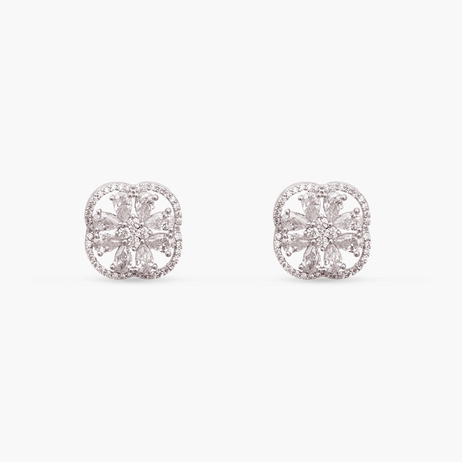 Petal CZ Stud Earrings