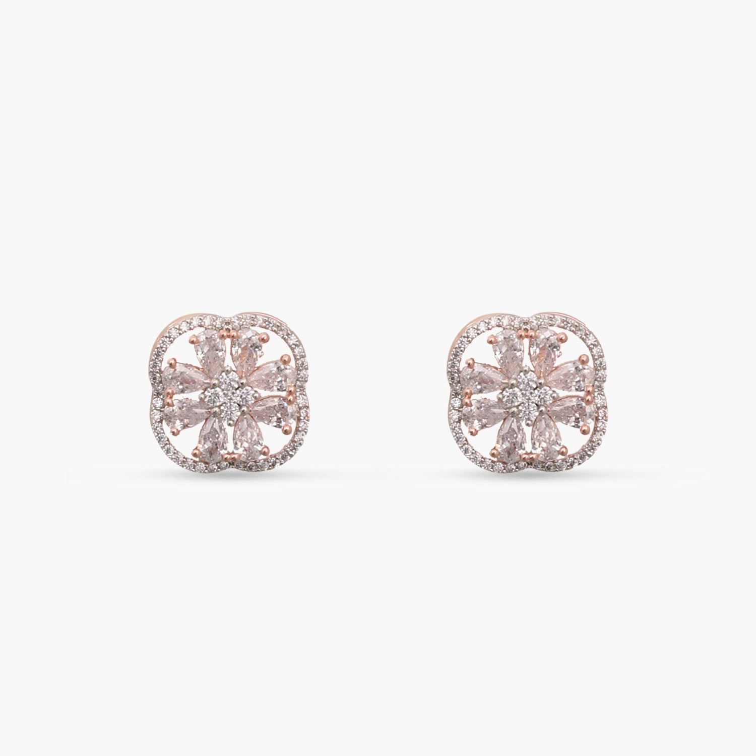 Petal CZ Stud Earrings