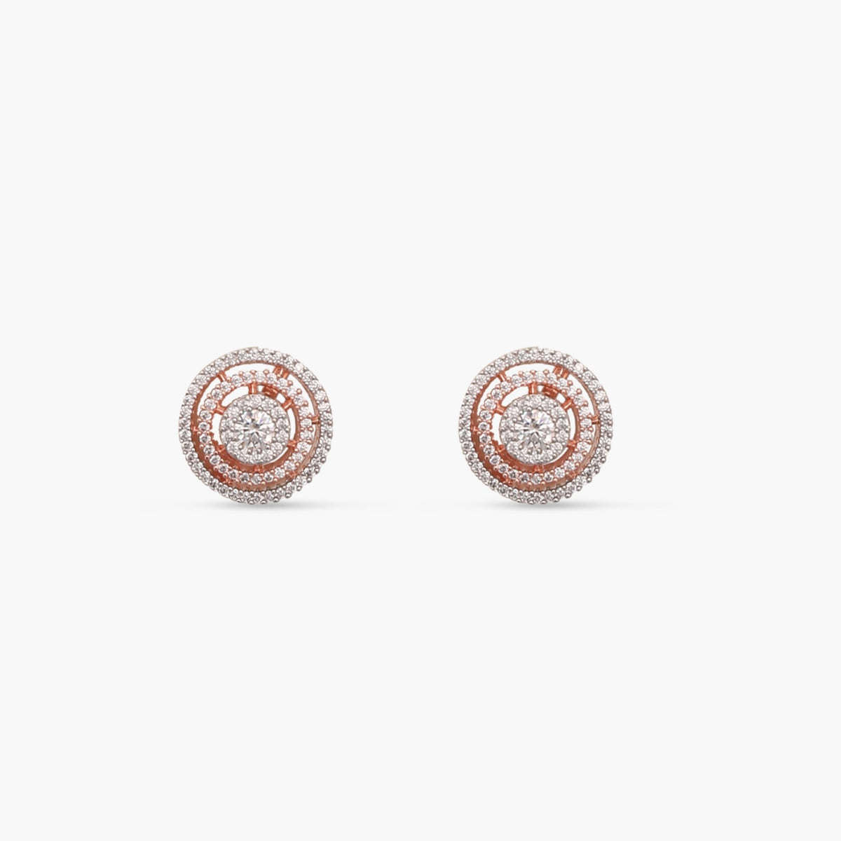 Round Ring CZ Stud Earrings