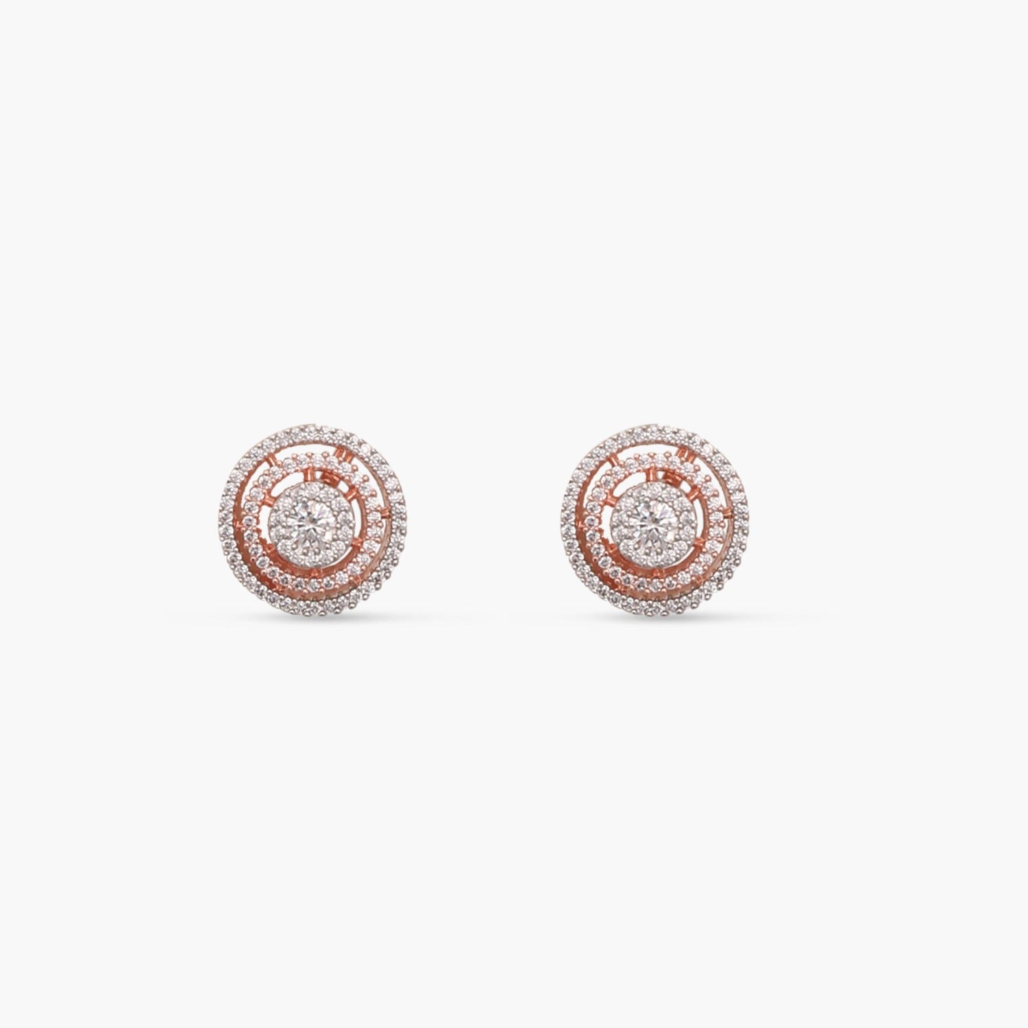 Round Ring CZ Stud Earrings