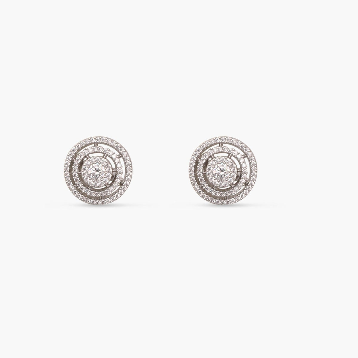 Round Ring CZ Stud Earrings