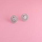 Round Ring CZ Stud Earrings