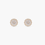 Simple Wheel CZ Stud Earrings