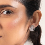Simple Wheel CZ Stud Earrings