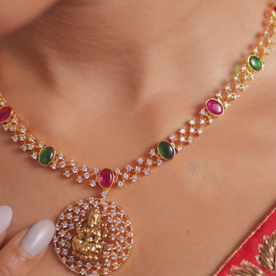Yamuna Temple Antique Necklace Set