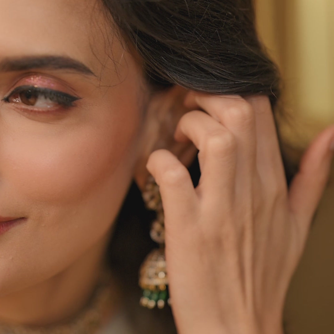 Esther Nakshatra CZ Jhumka Earrings