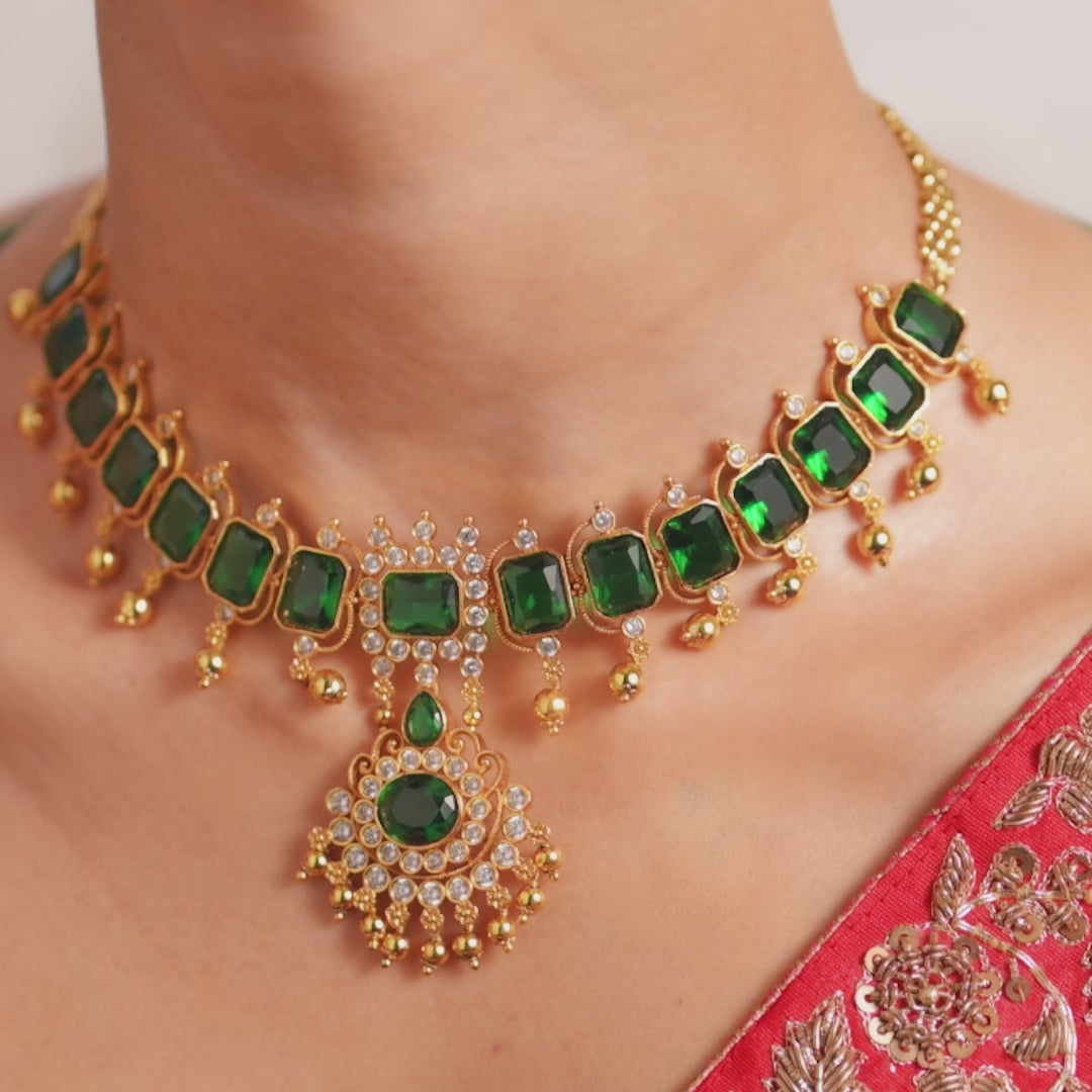 Emerald Shine CZ Choker Set