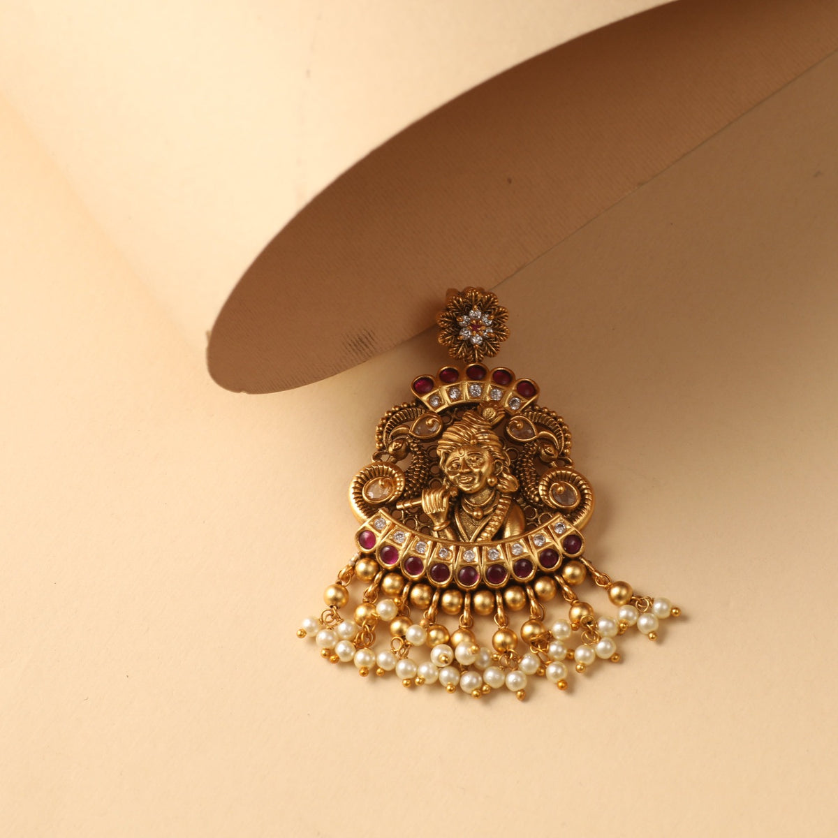 Gokul Antique Temple Pendant Set