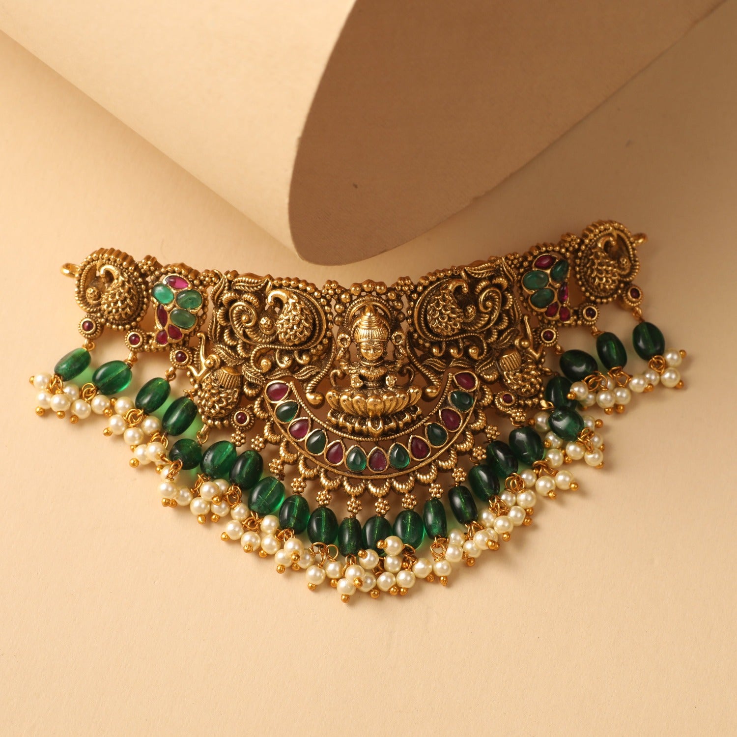 Peony Antique Choker Set | Antique necklaces design, Gold jewelry fashion,  Necklace designs