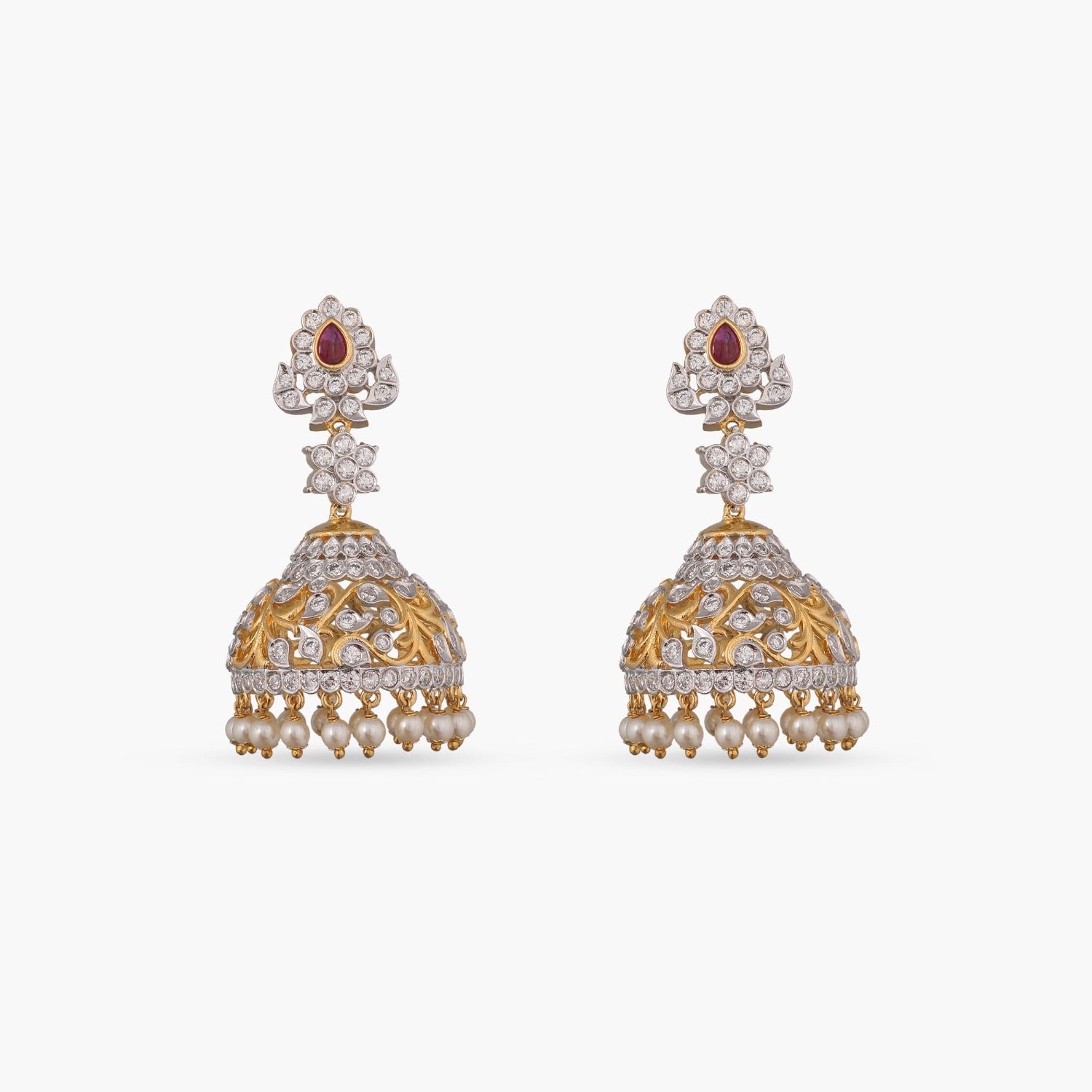 Akula Jhumka Nakshatra CZ Earrings