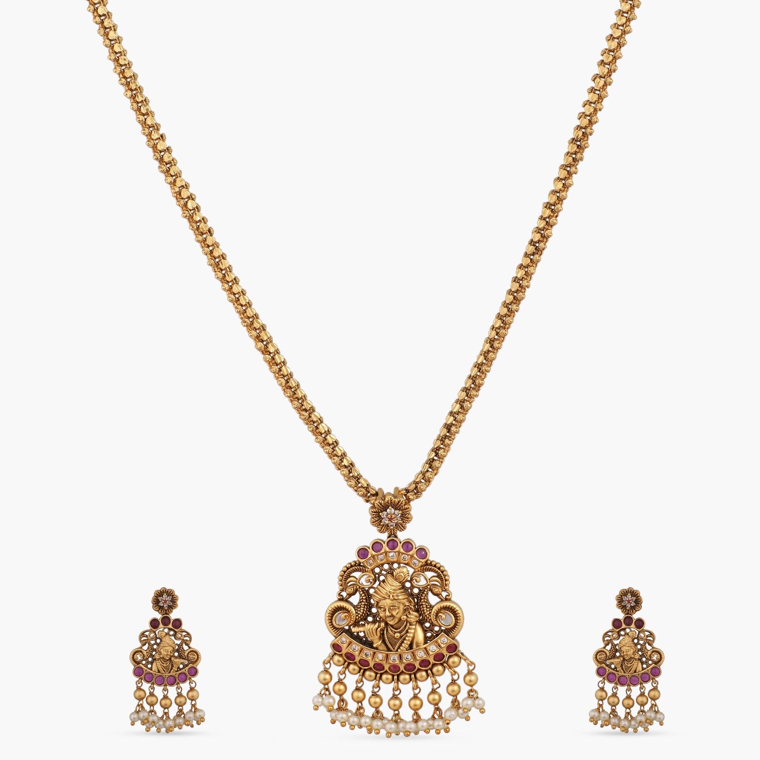 Gokul Antique Temple Pendant Set