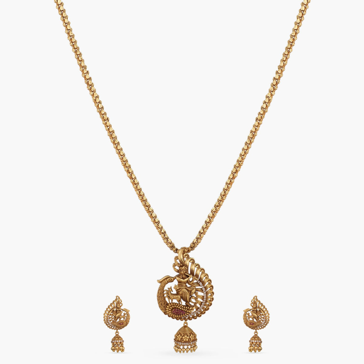Mohan Antique Temple Pendant Set