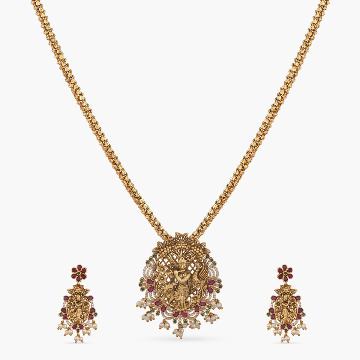 Radhesh Antique Temple Pendant Set