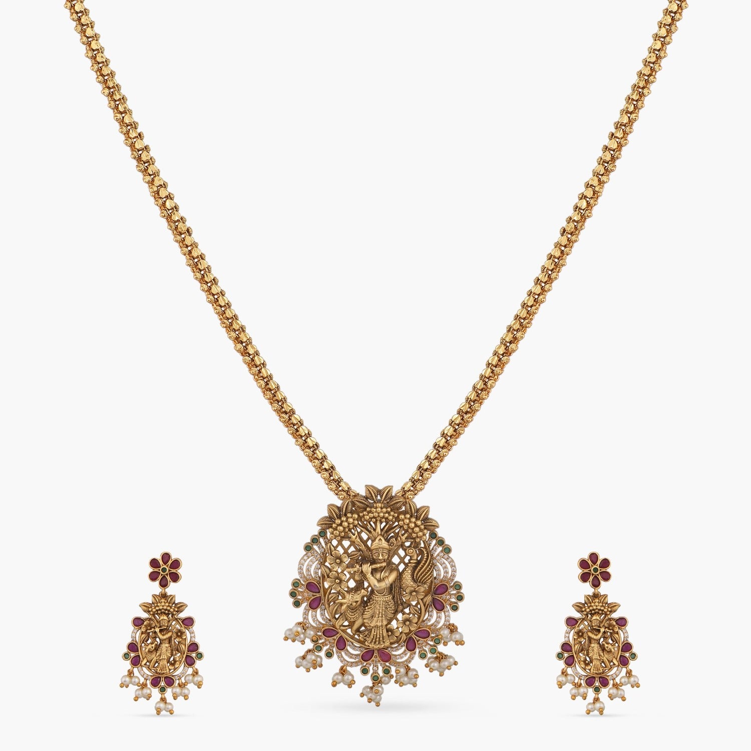 Radhesh Antique Temple Pendant Set