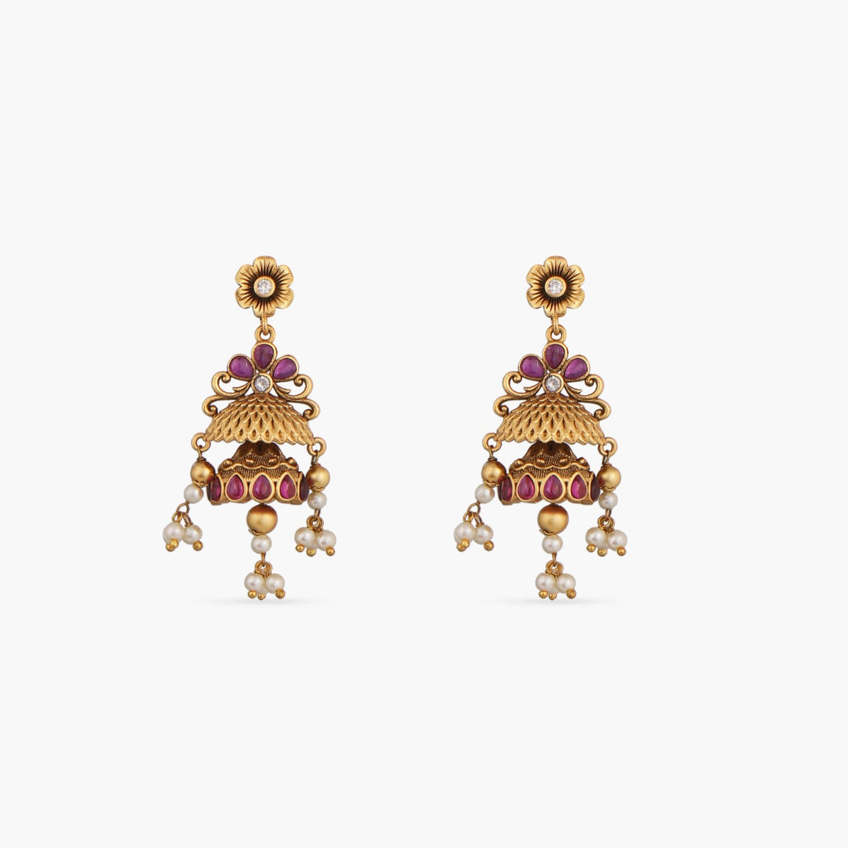 Brindavan Antique Temple Pendant Set