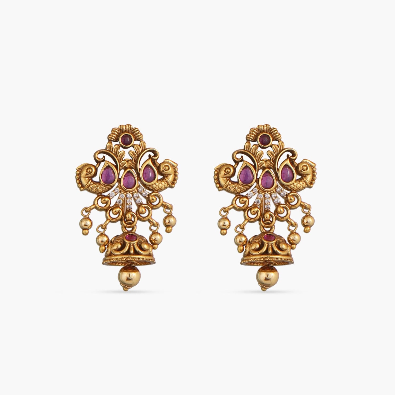 Madhav Antique Temple Pendant Set