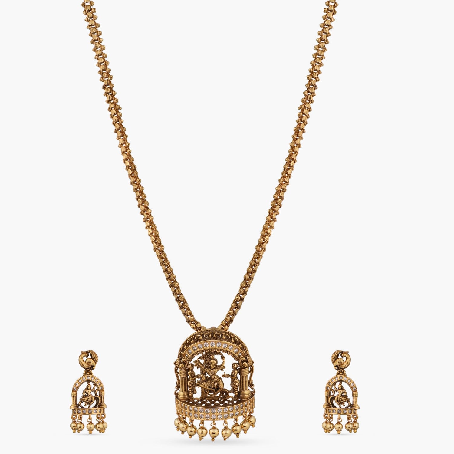 Kalika Antique Temple Pendant Set