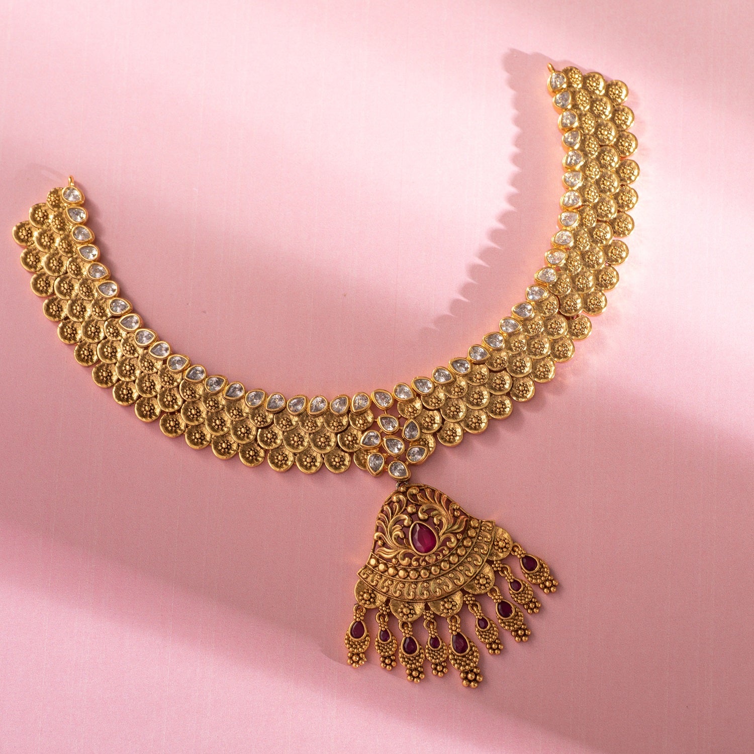 Sukkhi Sparkling Gold Plated Choker Necklace Set For Women - Sukkhi.com