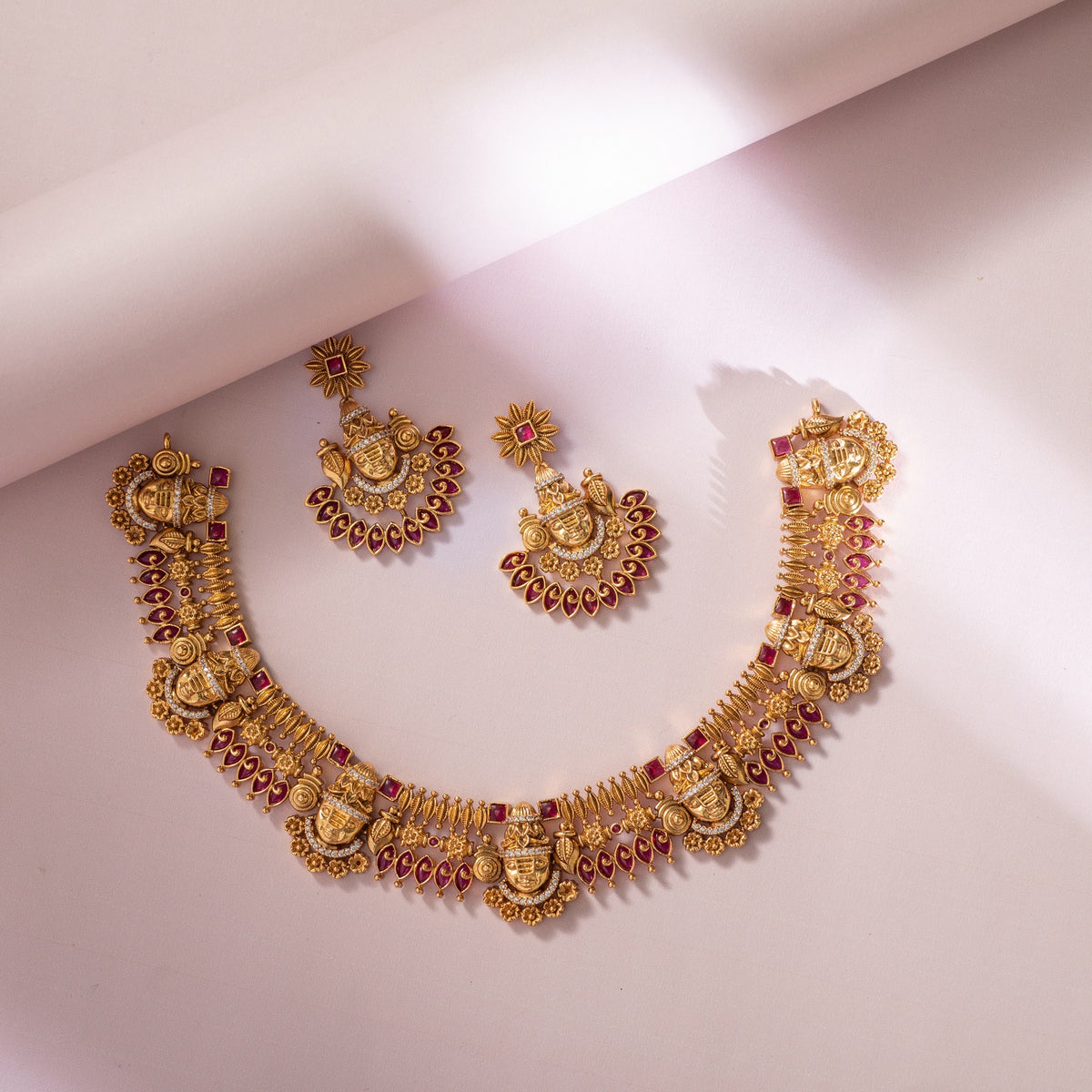 Balaji Antique Temple Necklace Set