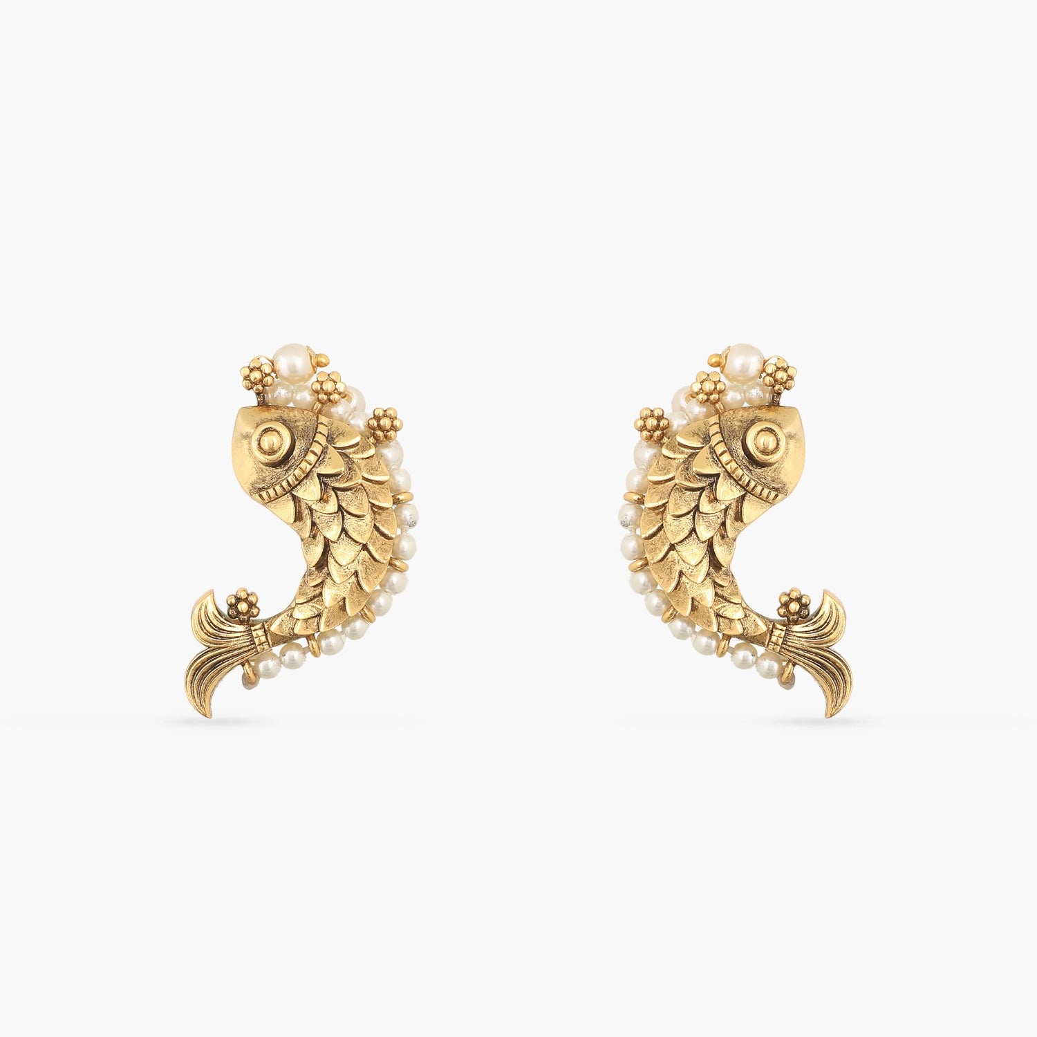 CZ embellished Chanbali earrings with peacock design and drop detail. |  Kameswari Jewellers