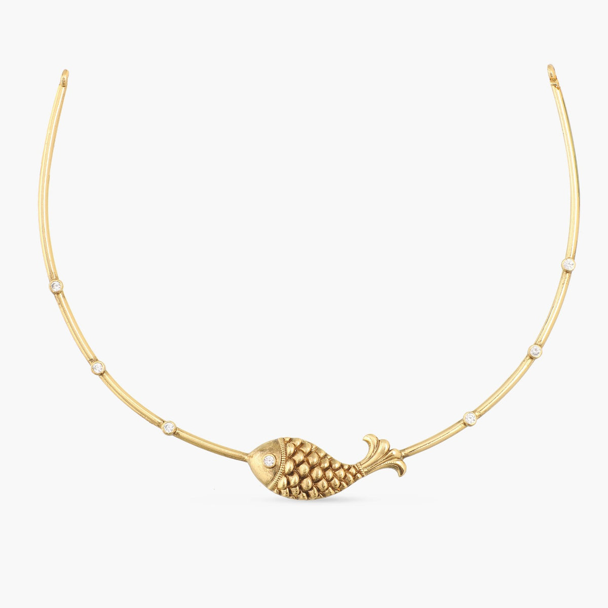 Statement Fish Oxidized Hasli Necklace